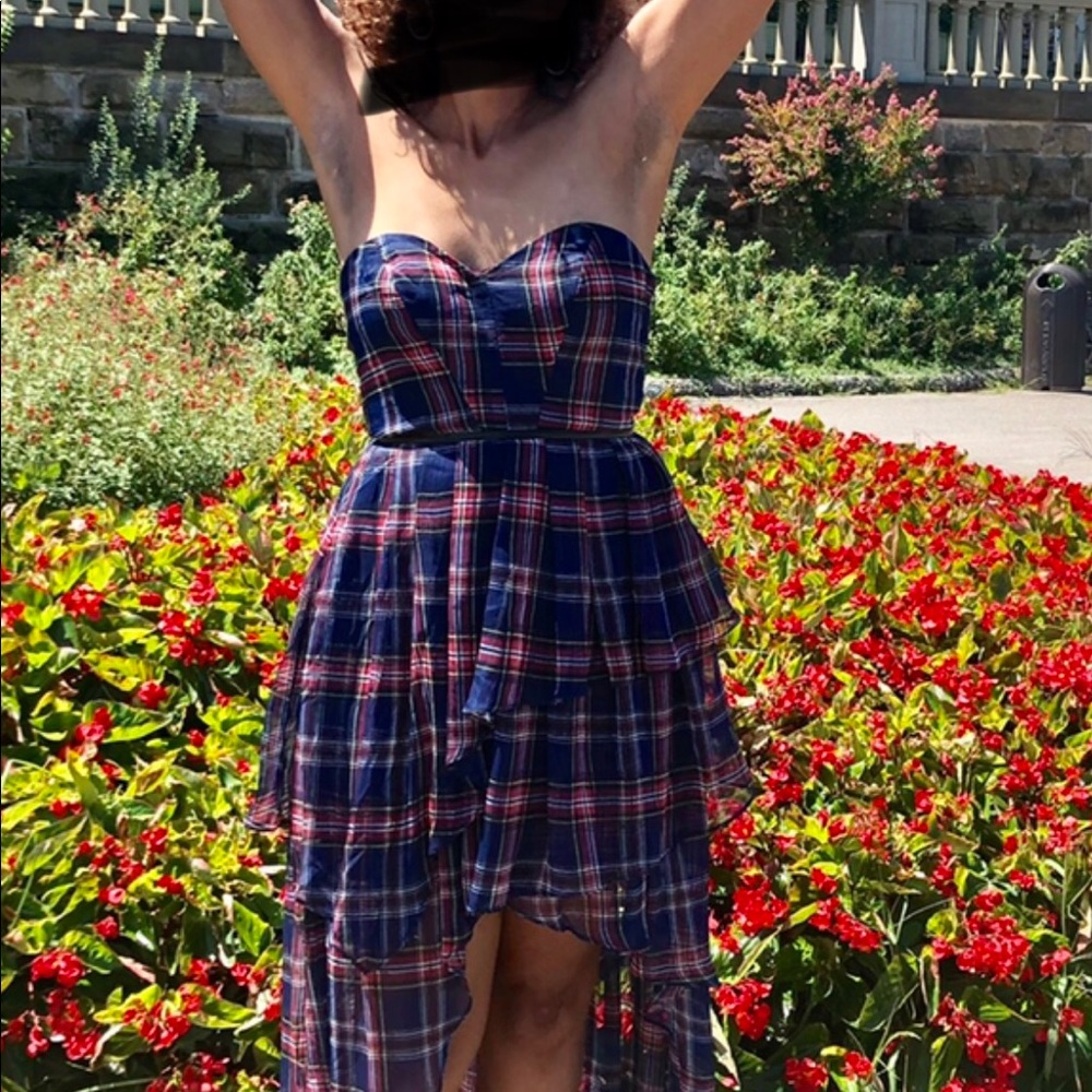 Plaid high low dress!